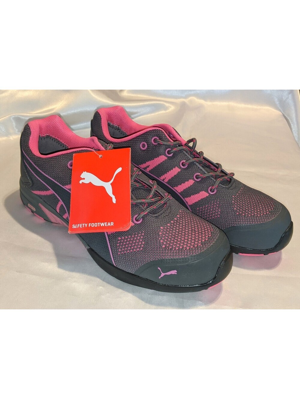PUMA Womens Safety Celerity Knit Low Slip Resistant Steel Toe Work Shoes Gray 10